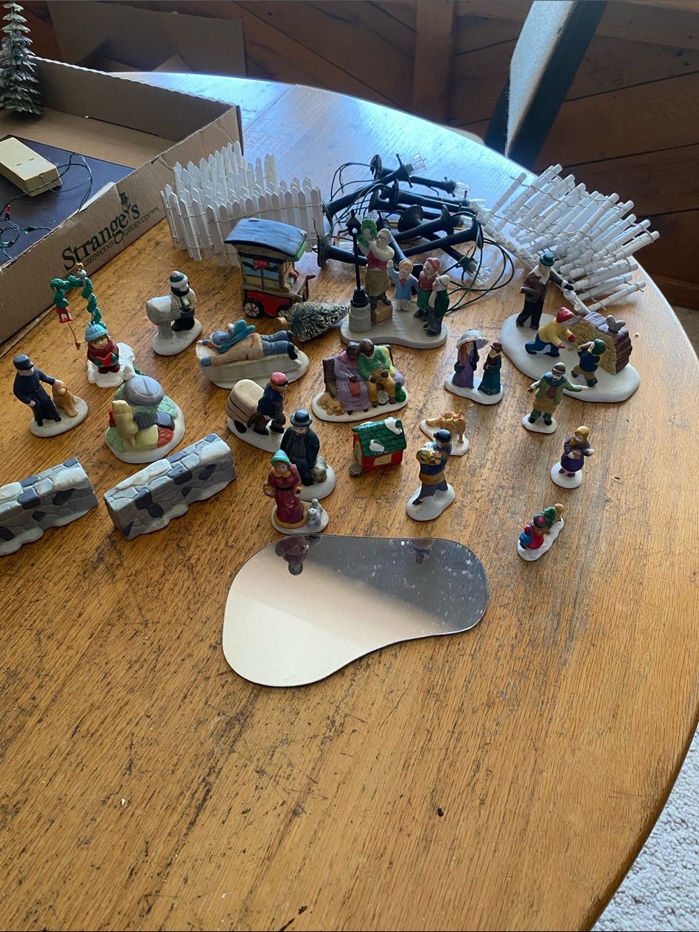 Miniature Holiday Village Figurine Set - Multi-Color